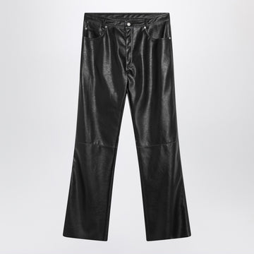 MM6 Maison Margiela Black faux leather trousers