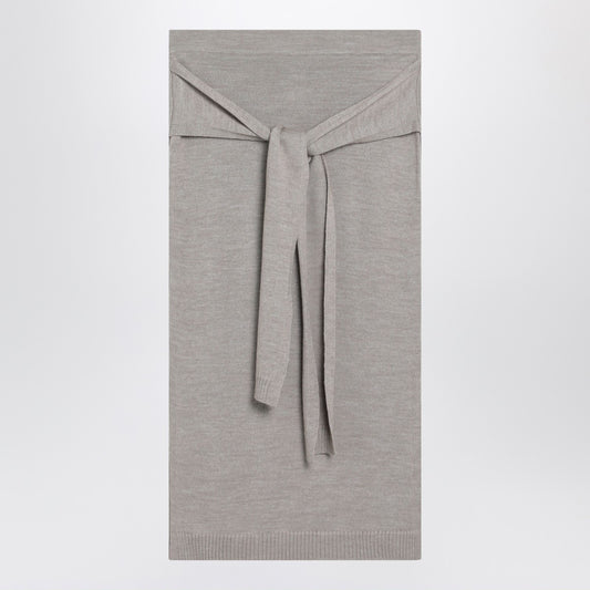 LEMAIRE Taupe trompe-l''oeil skirt in wool blend