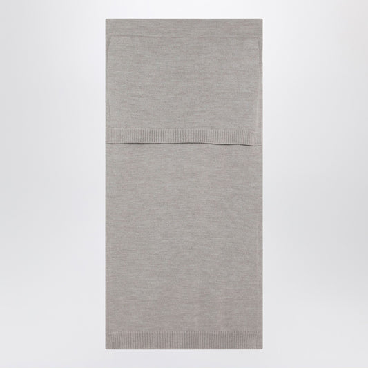 LEMAIRE Taupe trompe-l''oeil skirt in wool blend