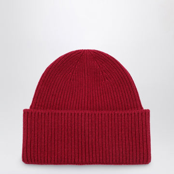 Destin Burgundy wool and cashmere beanie