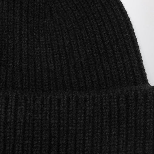 Destin Black cashmere blend beanie