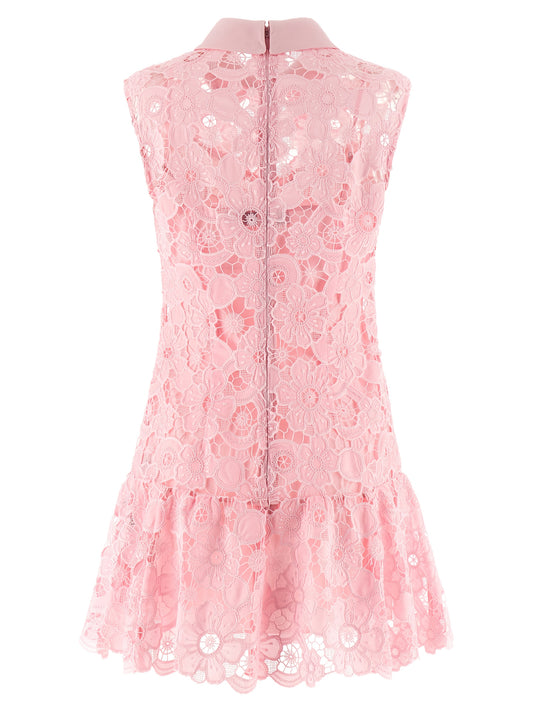 Self-Portrait Pink Lace Collared Dress