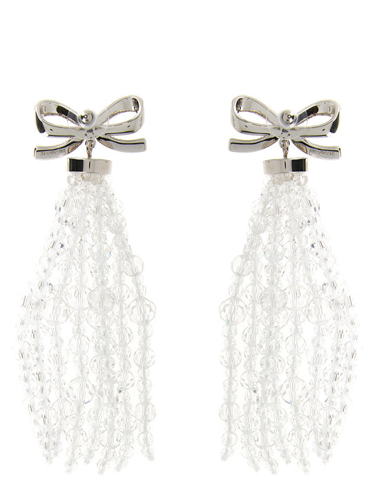 Self-Portrait Bow Beaded Waterfall Earrings