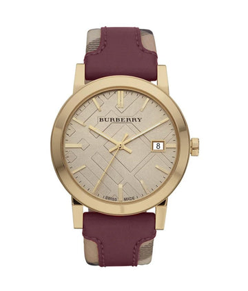 Burberry Ladies Watch The City Check Champagne BU9017