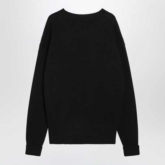 LEMAIRE Black ribbed wool sweater