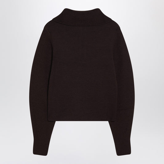 LEMAIRE Eggplant zip-up sweater