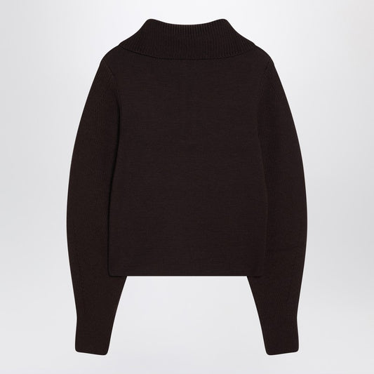 LEMAIRE Eggplant zip-up sweater