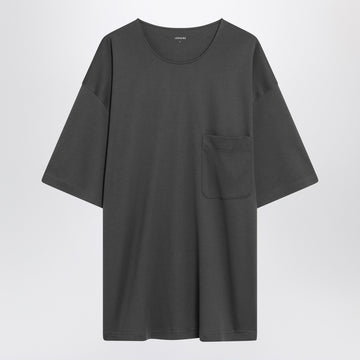 LEMAIRE Charcoal grey cotton and silk T-shirt