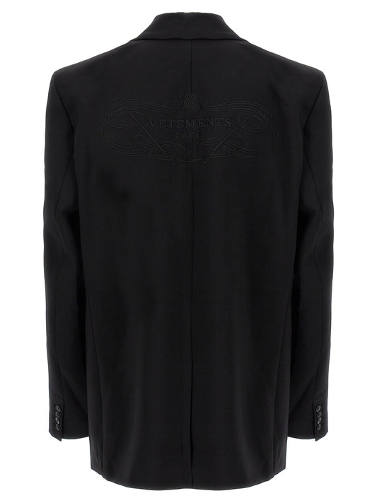 Vetements Logo Embroidered Blazer
