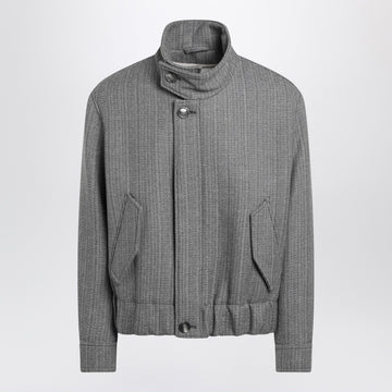 Ami Paris Grey/ivory bomber jacket in wool blend