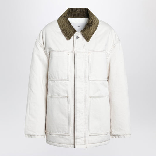 Ami Paris Ivory padded worker cotton jacket