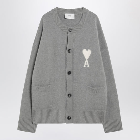 Ami Paris Grey wool cardigan Ami De Coeur