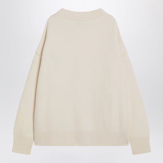Ami Paris Ami De Coeur white wool cardigan