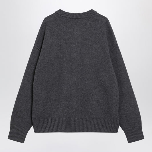Ami Paris Grey Ami De Coeur cardigan