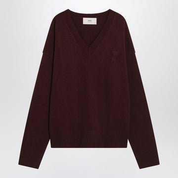 Ami Paris Cherry-coloured wool and cashmere sweater Ami De Coeur