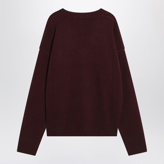 Ami Paris Cherry-coloured wool and cashmere sweater Ami De Coeur