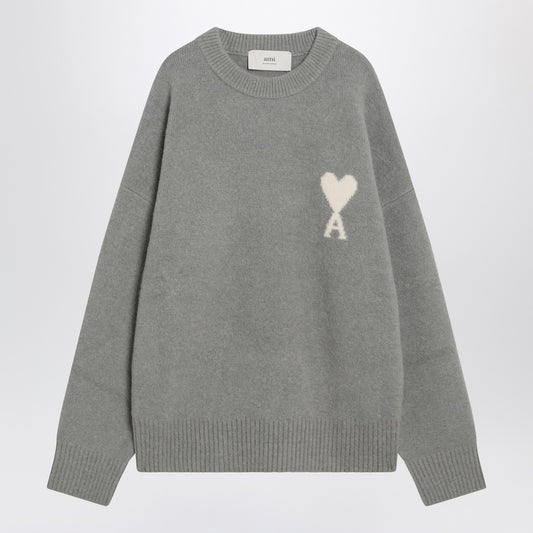 Ami Paris Grey wool blend sweater Ami De Coeur