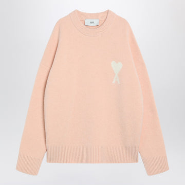 Ami Paris Powder pink wool blend sweater Ami De Coeur