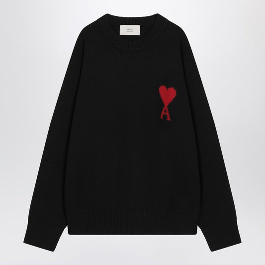 Ami Paris Black wool sweater Ami De Coeur