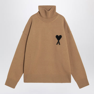 Ami Paris Camel Ami De Coeur turtleneck sweater