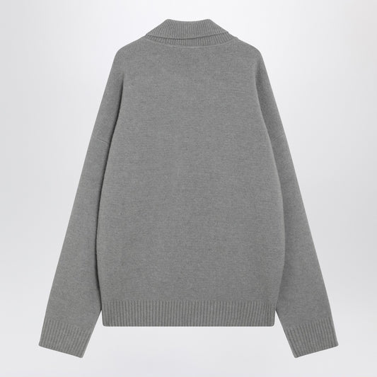 Ami Paris Ami De Coeur grey polo sweater