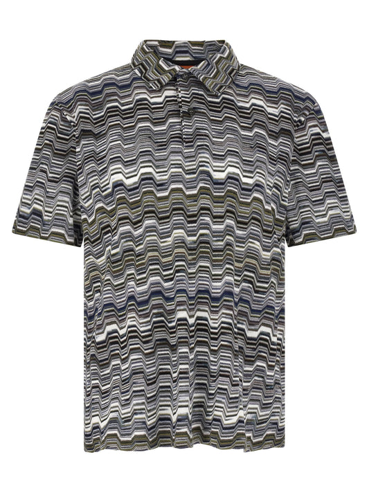 Missoni Irregular Zigzag Polo Shirt