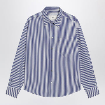 Ami Paris Ami De Coeur striped shirt in white and blue