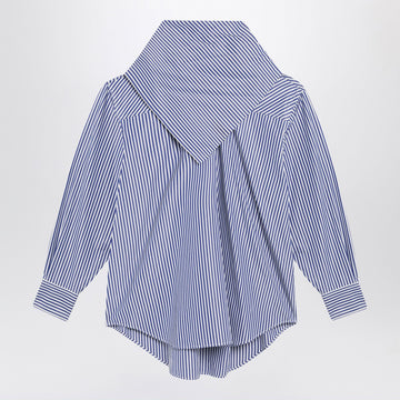 Ami Paris Blue striped poplin shirt with scarf
