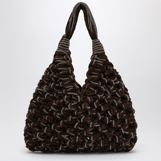 Hibourama Vannifique Crystal Bag in Brown Velvet