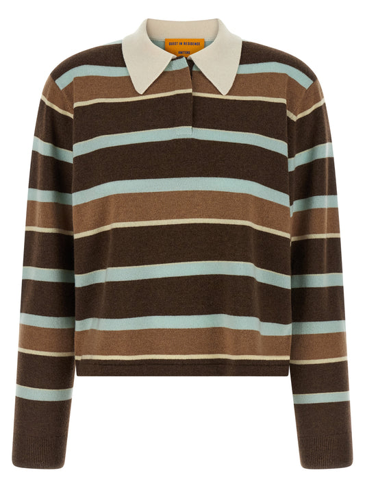 Guest In Residence Cropped Stripe Rugby Sweater