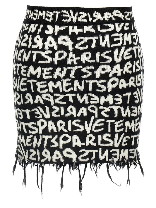 Vetements Paris Monogram Mini Skirt