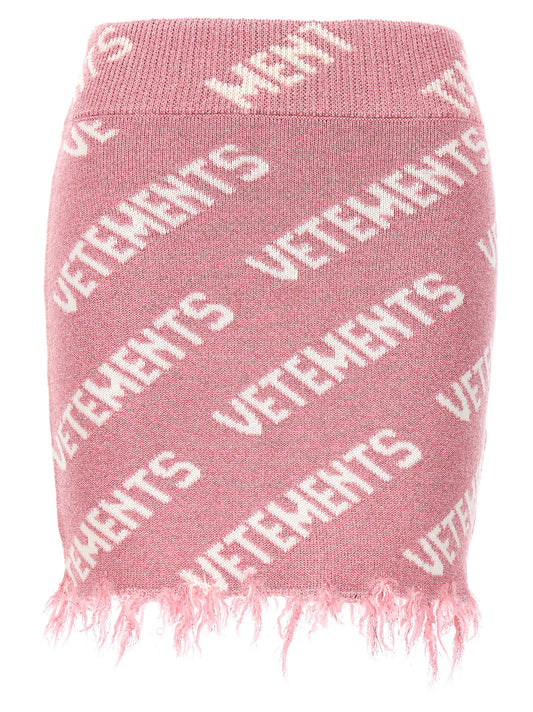 Vetements Iconic Lurex Monogram Skirt