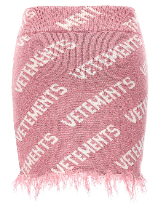 Vetements Iconic Lurex Monogram Skirt