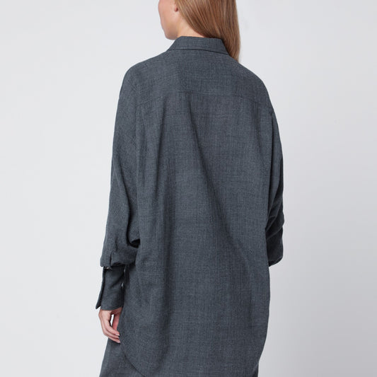 DARKPARK Grey melange Georgia shirt with scarf