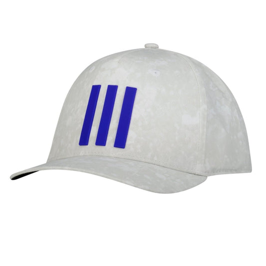 Adidas Tour 3 Stripe Print Golf Cap  White Camo