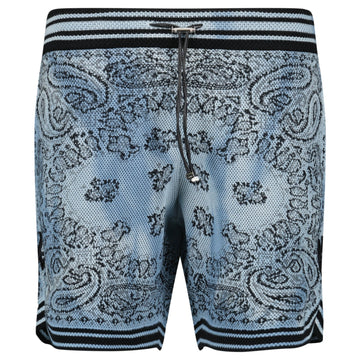 Amiri Bandana Knitted Basketball Shorts in Blue