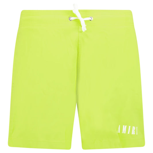 Amiri Core Logo Drawstring Swim Shorts Lime