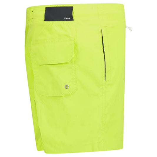 Amiri Core Logo Drawstring Swim Shorts Lime