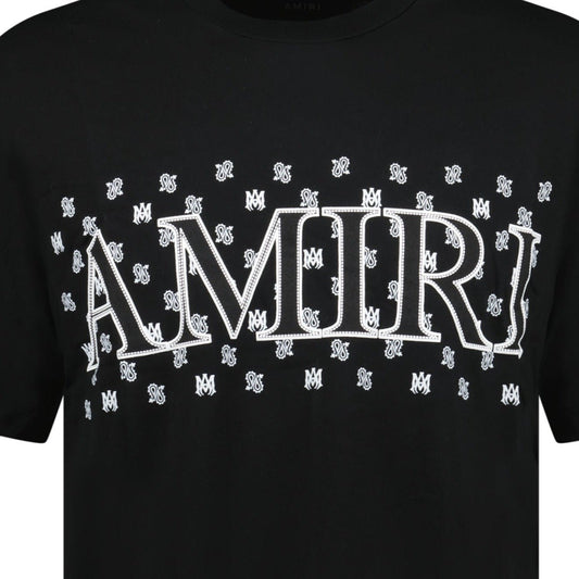 Amiri Ma Paisley Logo T-Shirt Black & White