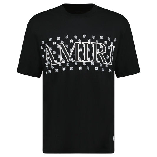 Amiri Ma Paisley Logo T-Shirt Black & White