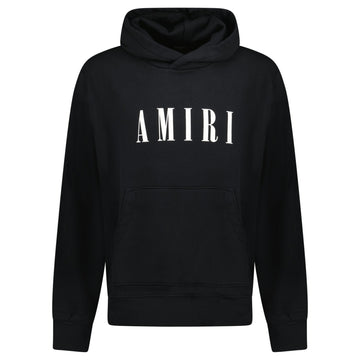 Amiri White Core Logo Printed Hooded Sweatshirt Black