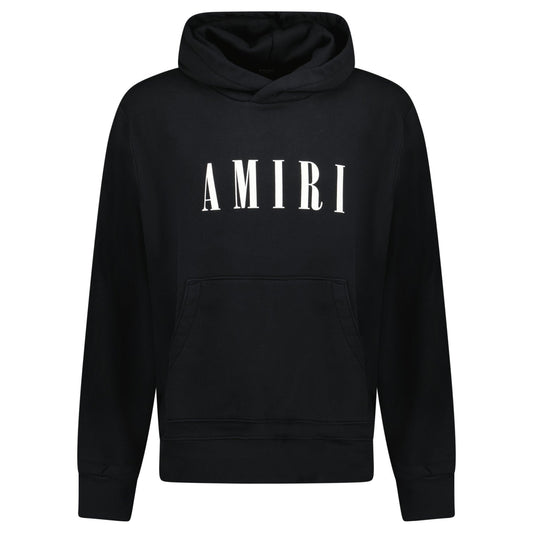 Amiri White Core Logo Printed Hooded Sweatshirt Black
