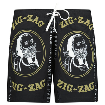 Amiri Zig Zag Drawstring Swim Shorts Black