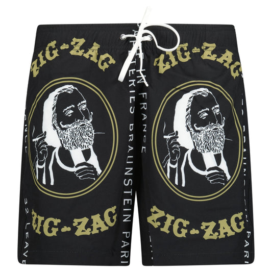 Amiri Zig Zag Drawstring Swim Shorts Black