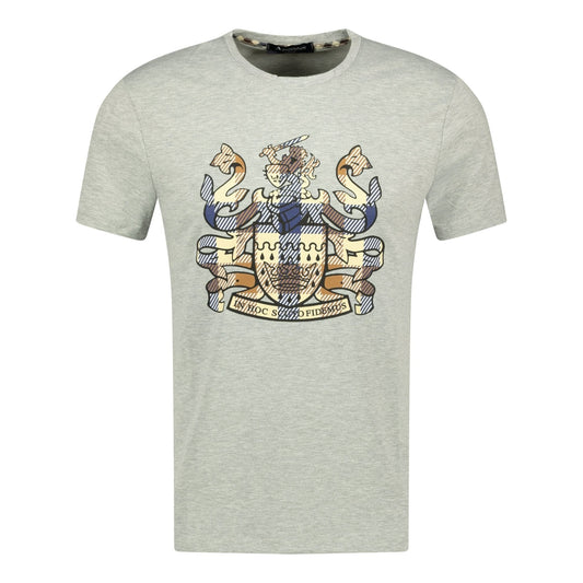 Aquascutum Large Check Logo T-Shirt Grey