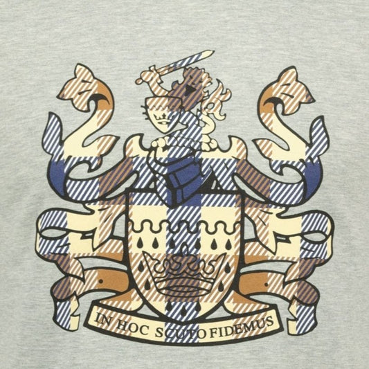 Aquascutum Large Check Logo T-Shirt Grey