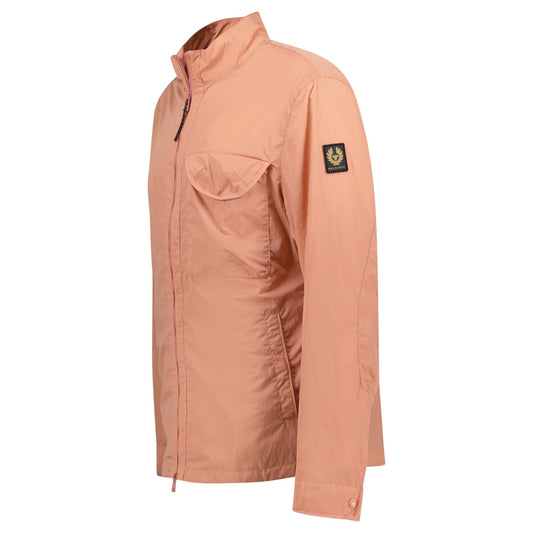 Belstaff Quarter Overshirt Shimmer Shell Jacket Rust Pink