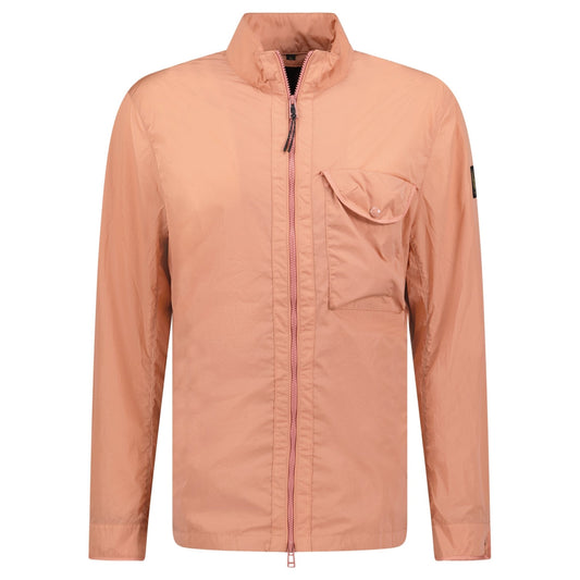 Belstaff Quarter Overshirt Shimmer Shell Jacket Rust Pink