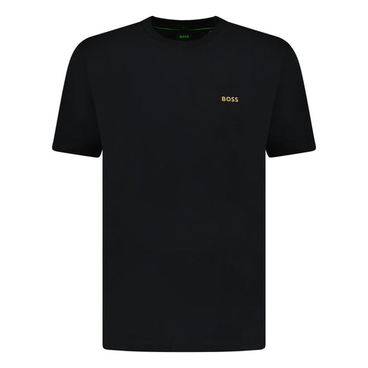 Hugo Boss Active Gold Logo-Print T-Shirt Black