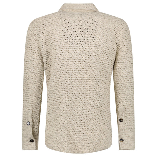 Bottega Veneta Cotton Crochet Shirt Beige